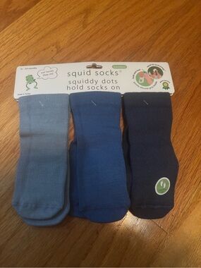 NWOT 12-24 mnths; Squid Socks 3-Pack from SFPF household. Colby Collection